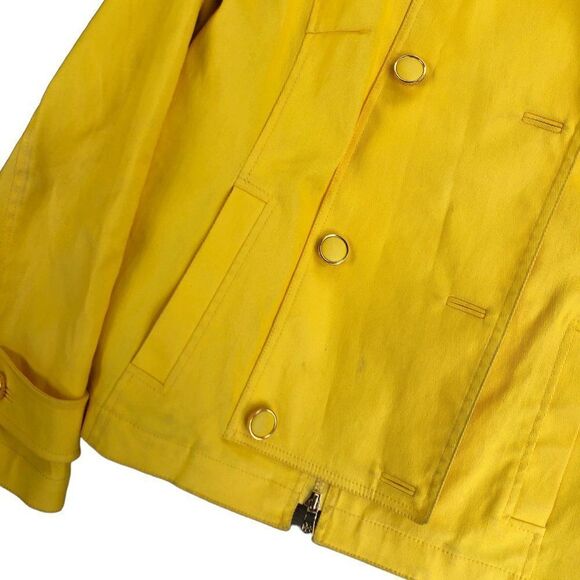RARE Canary Yellow Tory Burch Trent Jacket Size 8 - Picture 10 of 16